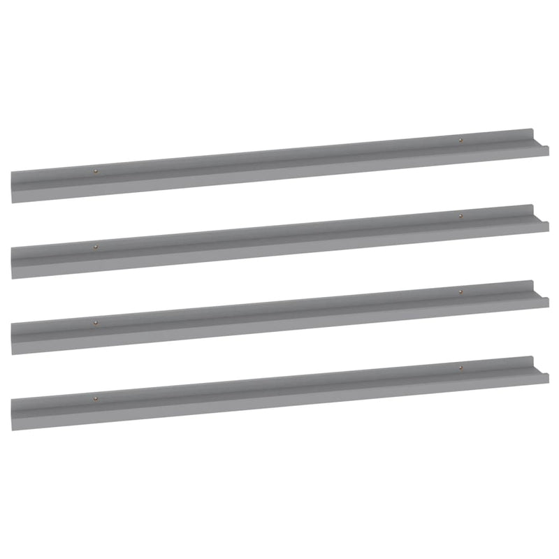 vidaXL 4 db szürke fali polc 115 x 9 x 3 cm