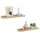 vidaXL 2 db sonoma tölgyfa fali polc 40 x 9 x 3 cm
