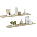 vidaXL 2 db sonoma tölgyfa fali polc 80 x 9 x 3 cm