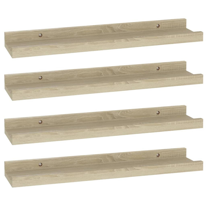 vidaXL 4 db sonoma tölgy színű fali polc 40 x 9 x 3 cm