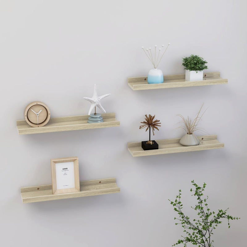 vidaXL 4 db sonoma tölgy színű fali polc 40 x 9 x 3 cm