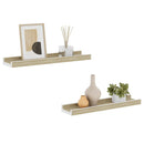 vidaXL 2 db fehér és sonoma tölgy színű fali polc 40 x 9 x 3 cm
