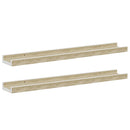 vidaXL 2 db fehér és sonoma tölgy színű fali polc 60 x 9 x 3 cm