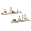 vidaXL 2 db fehér és sonoma tölgy színű fali polc 60 x 9 x 3 cm
