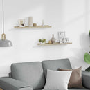 vidaXL 2 db fehér és sonoma tölgy színű fali polc 60 x 9 x 3 cm