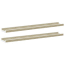 vidaXL 2 db fehér és sonoma tölgy színű fali polc 80 x 9 x 3 cm