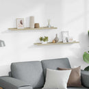 vidaXL 2 db fehér és sonoma tölgy színű fali polc 80 x 9 x 3 cm