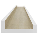 vidaXL 2 db fehér és sonoma tölgy színű fali polc 80 x 9 x 3 cm