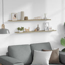 vidaXL 2 db fehér és sonoma tölgy színű fali polc 100 x 9 x 3 cm
