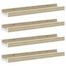 vidaXL 4 db fehér és sonoma tölgy színű fali polc 40 x 9 x 3 cm