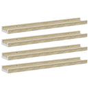vidaXL 4 db fehér és sonoma tölgy színű fali polc 60 x 9 x 3 cm