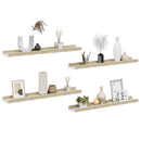 vidaXL 4 db fehér és sonoma tölgy színű fali polc 60 x 9 x 3 cm