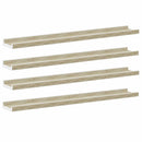vidaXL 4 db fehér és sonoma tölgy színű fali polc 80 x 9 x 3 cm