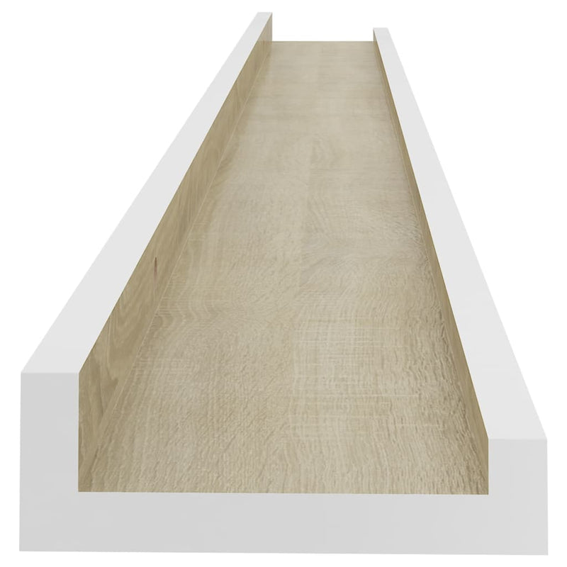 vidaXL 4 db fehér és sonoma tölgy színű fali polc 100 x 9 x 3 cm