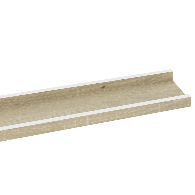 vidaXL 4 db fehér és sonoma tölgy színű fali polc 100 x 9 x 3 cm