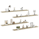 vidaXL 4 db fehér és sonoma tölgy színű fali polc 115 x 9 x 3 cm