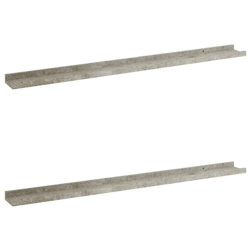 vidaXL 2 db betonszürke fali polc 100 x 9 x 3 cm