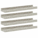 vidaXL 4 db betonszürke fali polc 40 x 9 x 3 cm