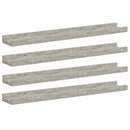 vidaXL 4 db betonszürke fali polc 60 x 9 x 3 cm