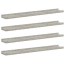 vidaXL 4 db betonszürke fali polc 80 x 9 x 3 cm