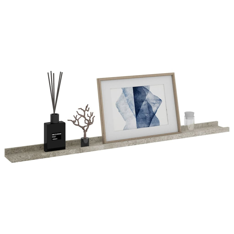 vidaXL 4 db betonszürke fali polc 100 x 9 x 3 cm
