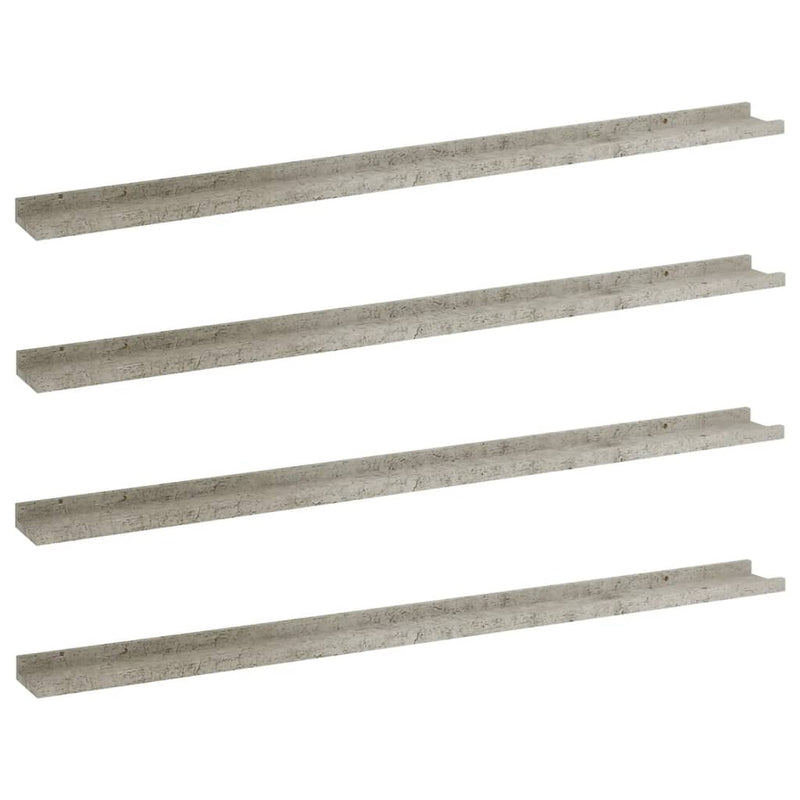 vidaXL 4 db betonszürke fali polc 115 x 9 x 3 cm