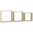 vidaXL 3 db sonoma tölgy fali kockapolc