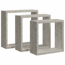 vidaXL 3 db betonszürke fali kockapolc