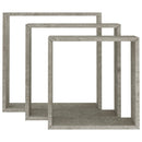 vidaXL 3 db betonszürke fali kockapolc