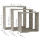 vidaXL 3 db betonszürke fali kockapolc