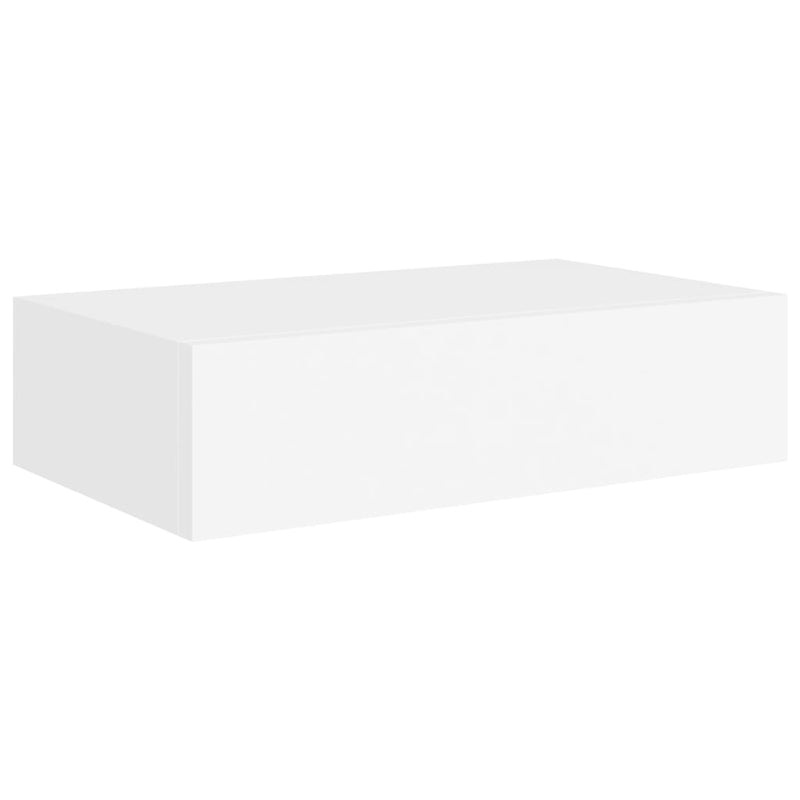 vidaXL fehér MDF falra szerelhető fiókos polc 40 x 23,5 x 10 cm