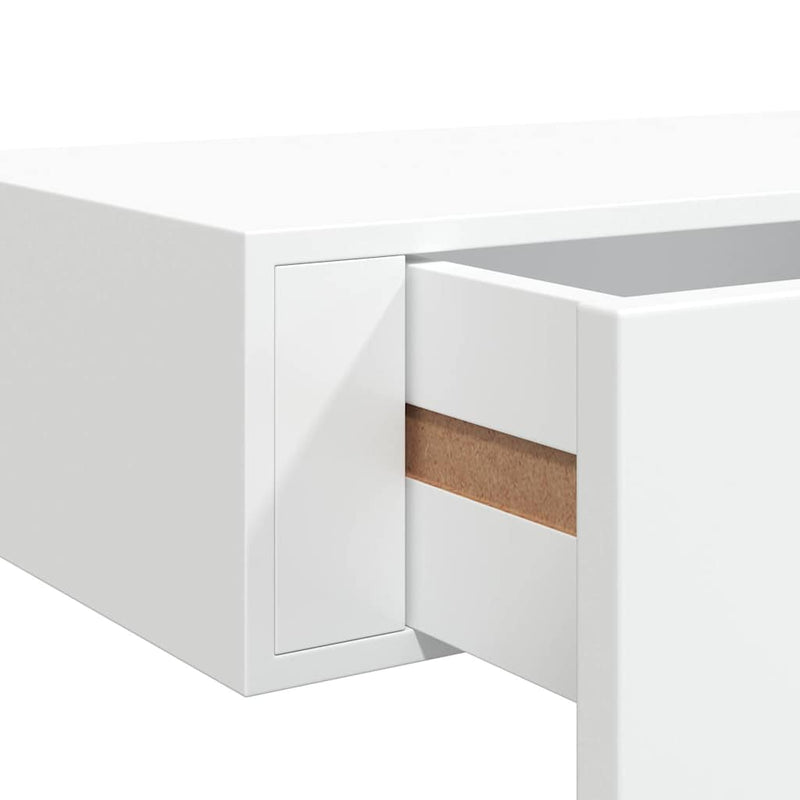 vidaXL 2 db fehér MDF falra szerelhető fiókos polc 40 x 23,5 x 10 cm