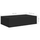 vidaXL 2 db fekete MDF falra szerelhető fiókos polc 40 x 23,5 x 10 cm