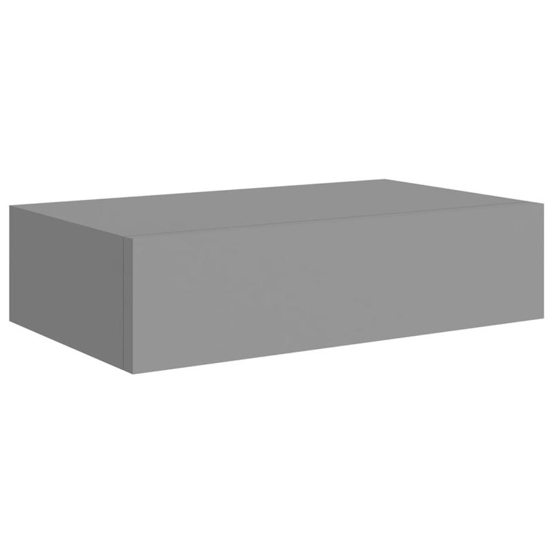 vidaXL szürke falra szerelhető fiókos polc 40 x 23,5 x 10 cm