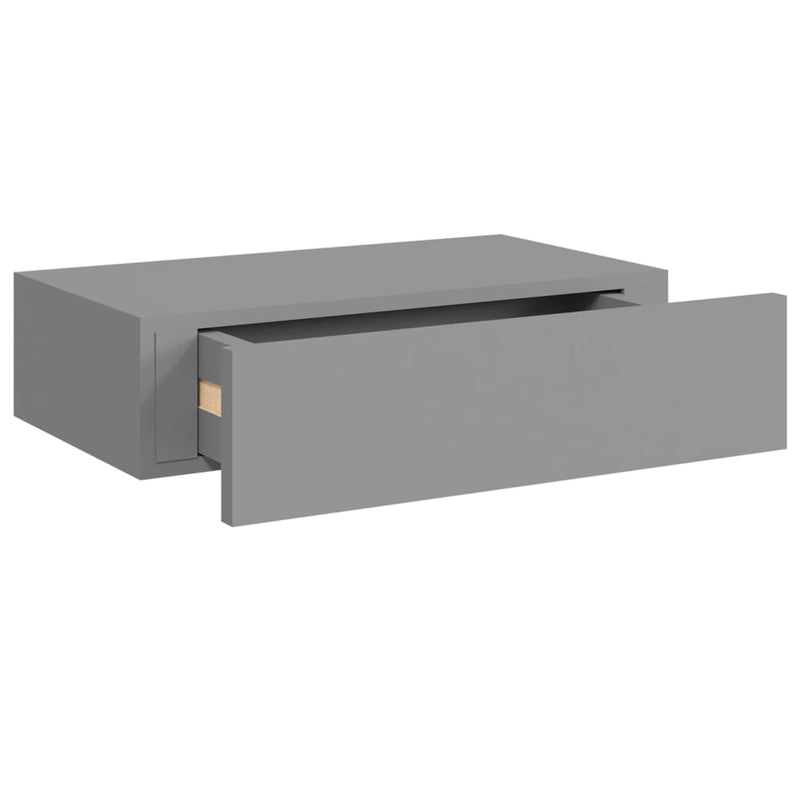 vidaXL szürke falra szerelhető fiókos polc 40 x 23,5 x 10 cm