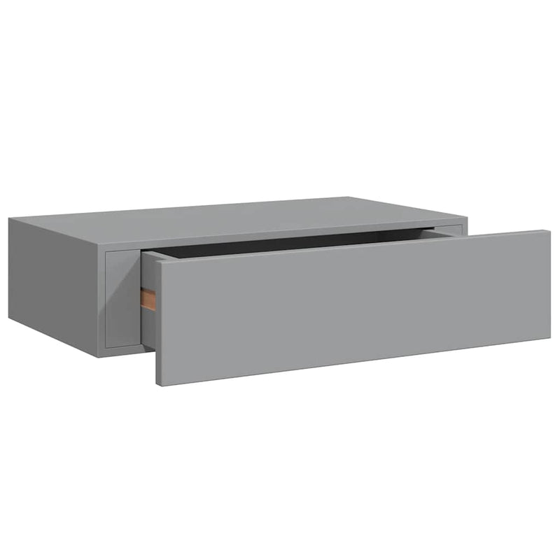 vidaXL 2 db szürke MDF falra szerelhető fiókos polc 40 x 23,5 x 10 cm