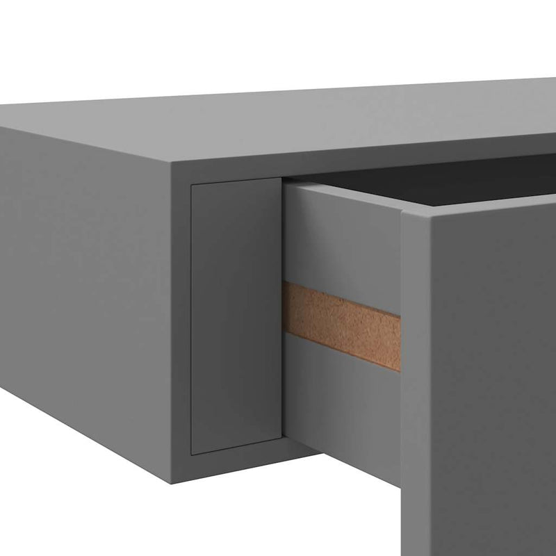 vidaXL 2 db szürke MDF falra szerelhető fiókos polc 40 x 23,5 x 10 cm