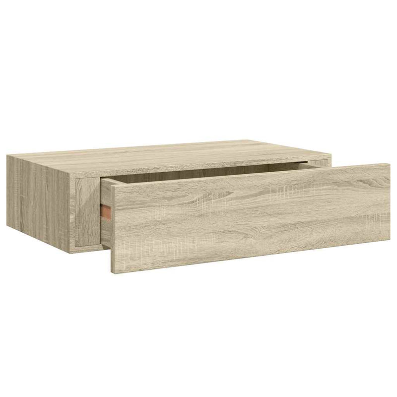 vidaXL tölgyszínű MDF falra szerelhető fiókos polc 40 x 23,5 x 10 cm