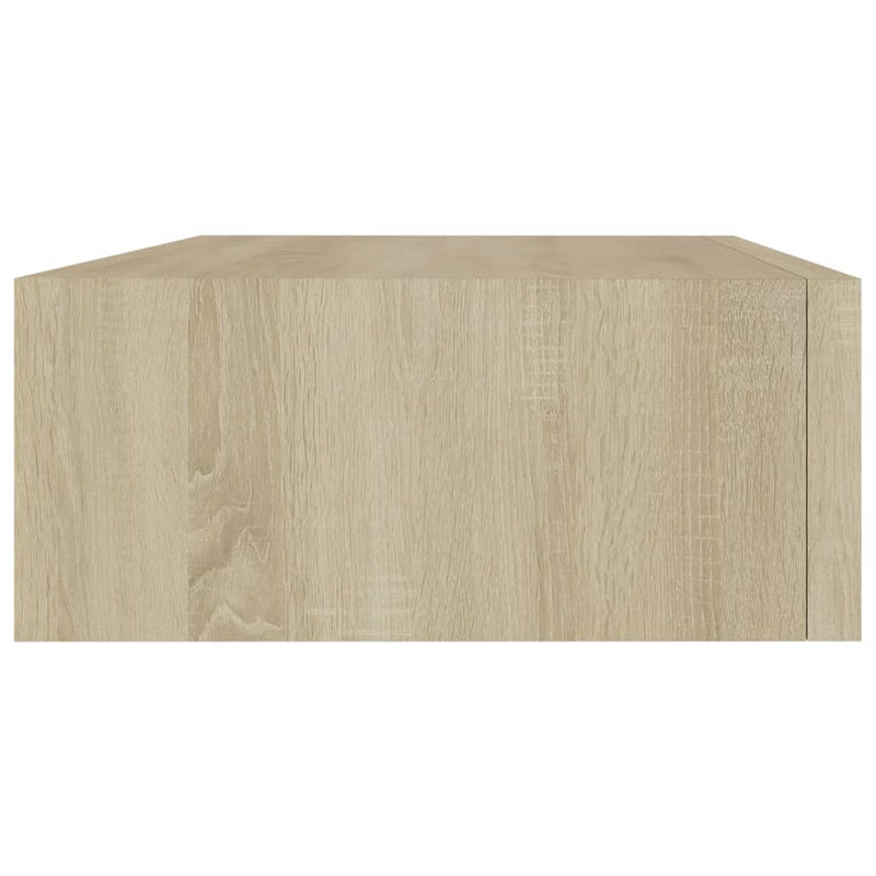 vidaXL tölgyszínű MDF falra szerelhető fiókos polc 40 x 23,5 x 10 cm