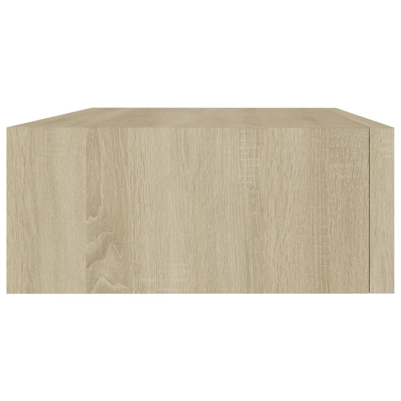 vidaXL 2 db tölgyszínű MDF falra szerelhető fiókos polc 40x23,5x10 cm