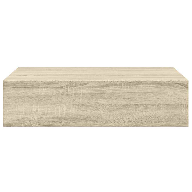 vidaXL 2 db tölgyszínű MDF falra szerelhető fiókos polc 40x23,5x10 cm