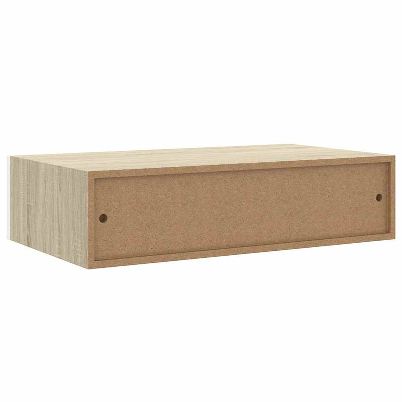 vidaXL falra szerelhető fiókos polc tölgyfa és fehér színben 40 x 23,5 x 10 cm MDF