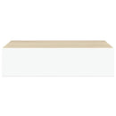 vidaXL 2 db tölgyszínű és fehér MDF fiókos fali polc 40 x 23,5 x 10 cm