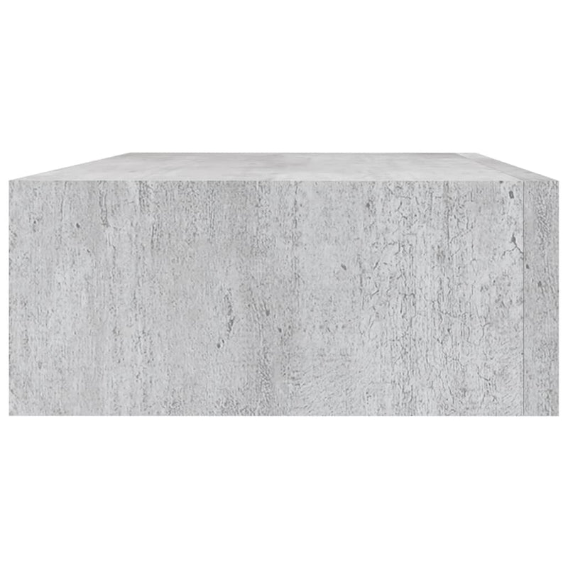 vidaXL betonszürke MDF falra szerelhető fiókos polc 40 x 23,5 x 10 cm