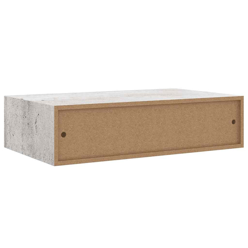 vidaXL betonszürke MDF falra szerelhető fiókos polc 40 x 23,5 x 10 cm