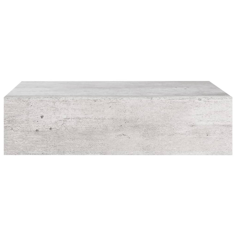 vidaXL 2 db betonszürke MDF falra szerelhető fiókos polc 40x23,5x10 cm