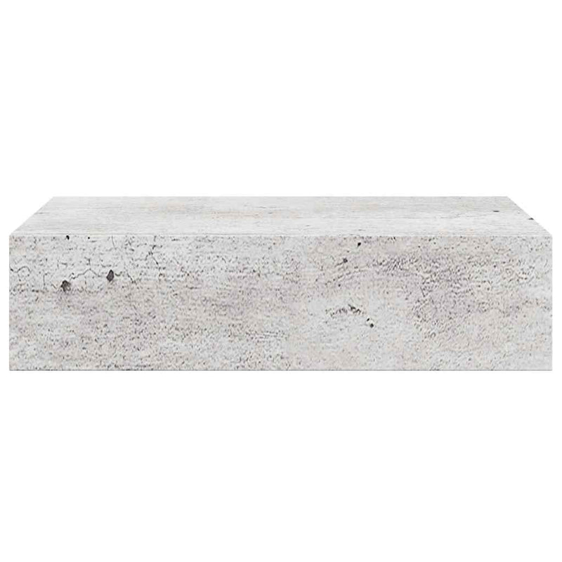 vidaXL 2 db betonszürke MDF falra szerelhető fiókos polc 40x23,5x10 cm