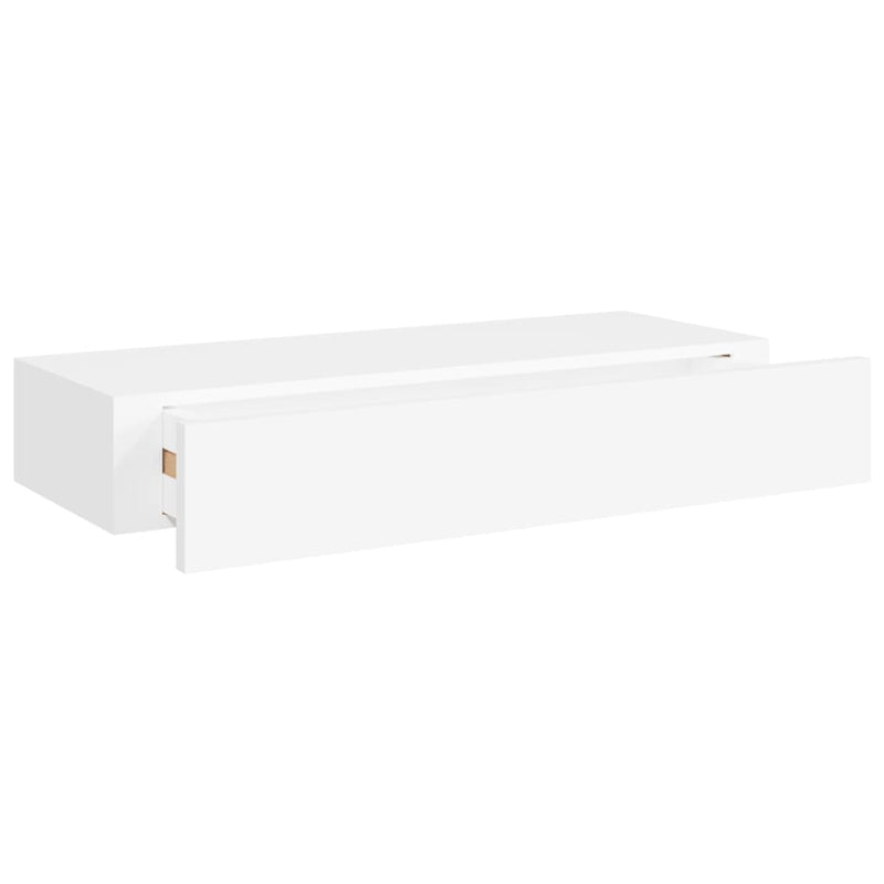 vidaXL fehér MDF falra szerelhető fiókos polc 60 x 23,5 x 10 cm