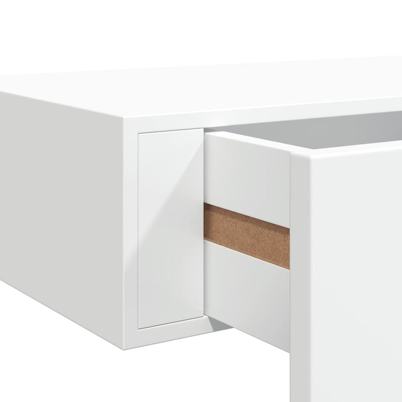 vidaXL fehér MDF falra szerelhető fiókos polc 60 x 23,5 x 10 cm