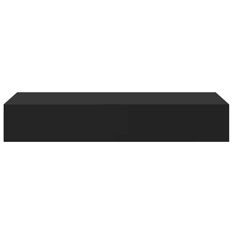 vidaXL fekete MDF falra szerelhető fiókos polc 60 x 23,5 x 10 cm
